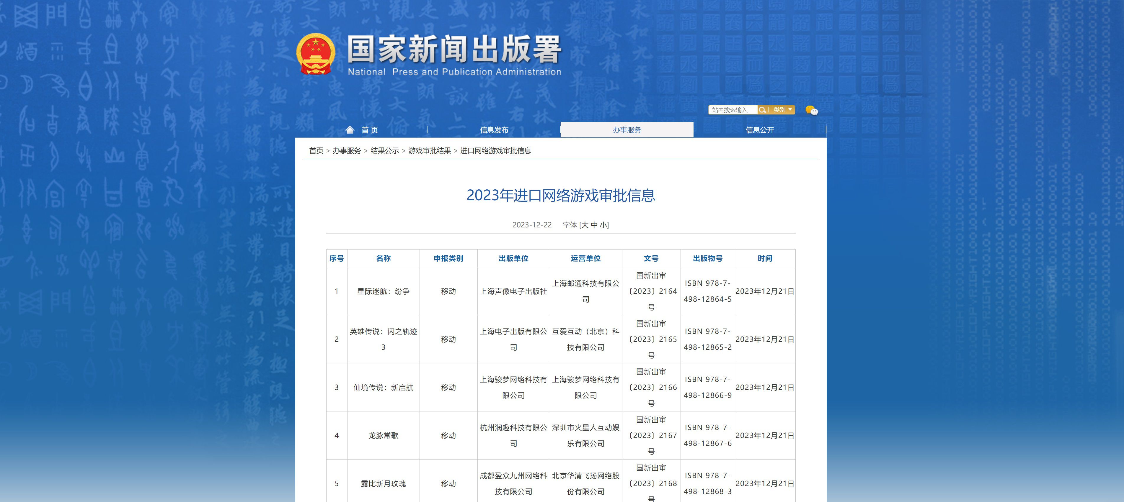 2023年进口网络游戏审批信息（三），40款游戏过审